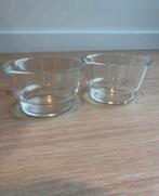 2 glazen kommetjes, Rond, Comme neuf, Verre, Enlèvement