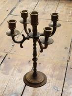 Chandelier vintage 5 branches en laiton, Enlèvement ou Envoi, Autres matériaux
