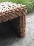 Rotan duo bank met teak onderstel 1m10, Huis en Inrichting, Riet of Rotan, Gebruikt, 100 tot 125 cm, Ophalen of Verzenden