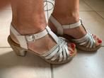 Elegante sandalen Gabor 5 1/2 G wit leer als nieuw, Enlèvement ou Envoi, Comme neuf, Blanc