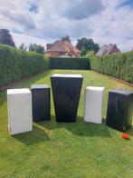 Luxe lounge sta tafel en 4 poefjes (zit stoelen), Ophalen, Loungeset