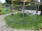 Gegalvaniseerd hek met deur en grendel, Ophalen, Gebruikt, Hondenkennel, 100 cm of meer