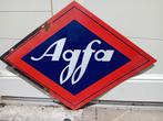 Panneau d'affichage émaillé vintage Agfa, Utilisé, Enlèvement ou Envoi, Panneau publicitaire