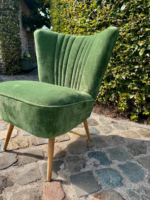 Vintage Expo 58 Cocktail zetel (Volledige herstoffering), Huis en Inrichting, Stoelen, Zo goed als nieuw, Eén, Stof, Overige kleuren