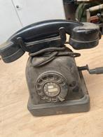 Oude telefoon met draaischijf - zwart, Telecommunicatie, Vaste telefoons | Niet Draadloos, Ophalen, Met draaischijf
