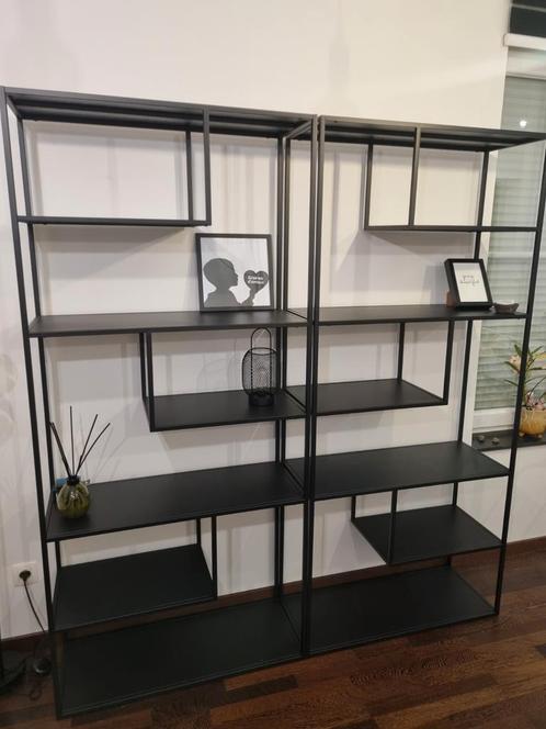 Étagère murale en Acier noir ️, Huis en Inrichting, Kasten | Wandmeubels, Zo goed als nieuw, 150 tot 200 cm, 150 tot 200 cm, 25 tot 50 cm