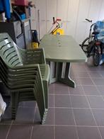 6 Stevige curver tuinstoelen, tafel gratis erbij, Tuin en Terras, Ophalen, Gebruikt