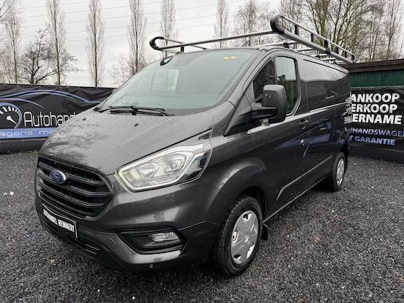 Ford Transit Custom, 2021, 93.000km, Ac, Dakdrager, Camera +, Auto's, Bestelwagens en Lichte vracht, Bedrijf, Airbags, Ford, Diesel
