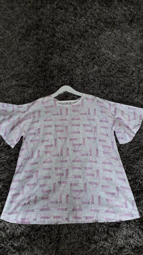 La Redoute blouse roze katten, maat 152, Kinderen en Baby's, Kinderkleding | Maat 152, Zo goed als nieuw, Meisje, Overhemd of Blouse
