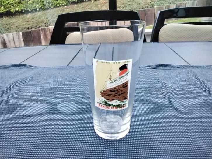 Verre cristal/Cie Générale Transatlantique/Le Havre-New York, Collections, Verres & Petits Verres, Comme neuf, Enlèvement ou Envoi