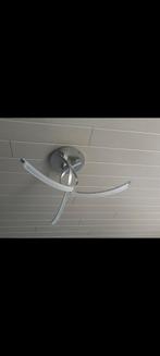 Magnifique Lustre led plafonnier en inox brossé, Maison & Meubles, Enlèvement, Comme neuf