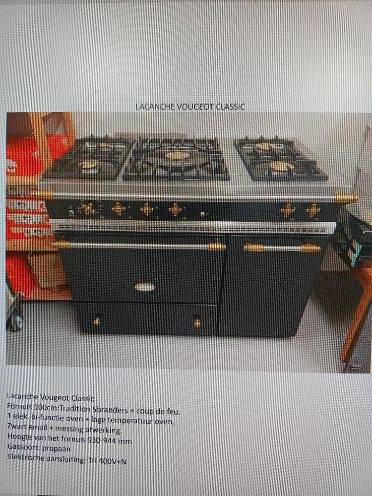 Lacanche Vougeot Classic NIEUW!!!!, Elektronische apparatuur, Fornuizen, Nieuw, Tussenbouw, Gas, 5 kookzones of meer, 90 tot 95 cm