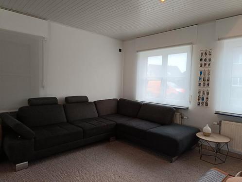 Hoekzetel (L-vorm) in grijze stof, Huis en Inrichting, Zetels | Complete zithoeken, Gebruikt, Stof, Ophalen
