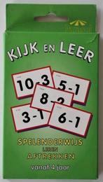Kijk en leer : spelenderwijs leren aftrekken met kaartspel, Kinderen en Baby's, Ophalen of Verzenden, Zo goed als nieuw, Rekenen