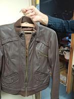 Lederen jas met rits. Bruine  kleur, Bruin, Maat 42/44 (L), Zo goed als nieuw, Ophalen