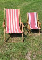 Vintage strandstoel groot + klein, Ophalen, Gebruikt, Hout