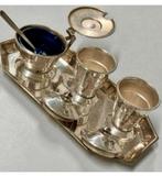 Bocaux à épices vintage en argenté EPNS sertis burette 1960, Antiquités & Art, Enlèvement ou Envoi