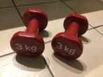 dumbells 3kg rood, Sport en Fitness, Ophalen, Zo goed als nieuw, Dumbbell