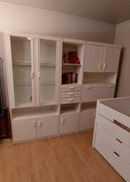 Unité murale blanche avec verre, Maison & Meubles, Enlèvement, Utilisé, Verre