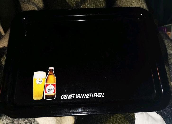 Cristal Alken dienblad, geniet van het leven, 43x30,50 cm., Verzamelen, Biermerken, Zo goed als nieuw, Overige typen, Ophalen of Verzenden