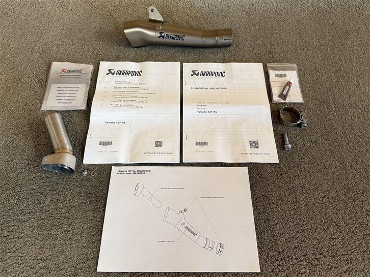Akrapovic Megaphone uitlaat Yamaha YZF-R6 YZFR6 R6 2006-2025, Motoren, Onderdelen | Yamaha, Gebruikt, Verzenden