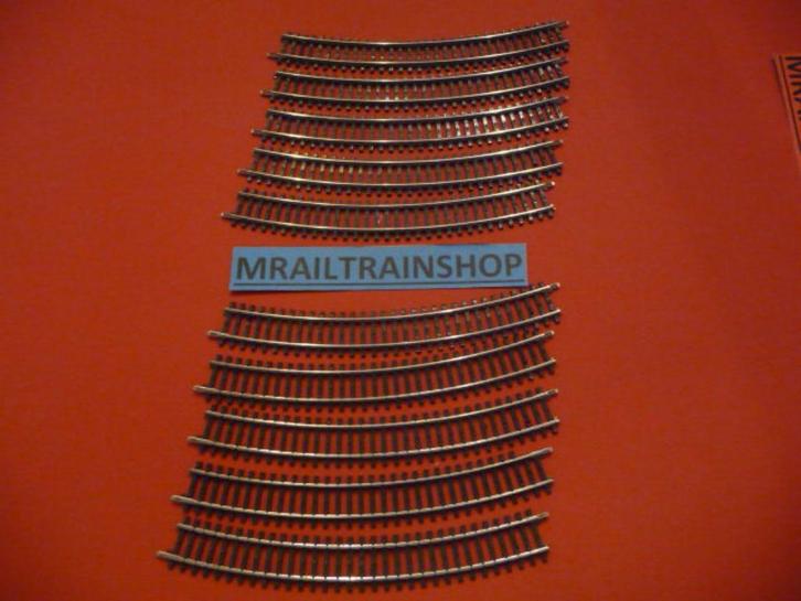 2231 MARKLIN HO -10x Gebogen rails 1/1 30/Voies courbes 1/1, Hobby en Vrije tijd, Modeltreinen | H0, Zo goed als nieuw, Rails