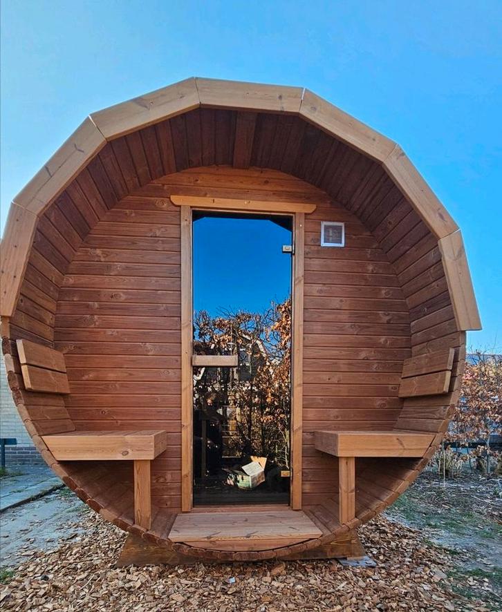 2,5M Barrel Sauna Gratis Levering en Plaatsing, Sport en Fitness, Sauna, Nieuw, Ophalen of Verzenden