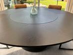 Design tafel Unity 8 persoons 1.90 m zwart walnoot, 150 tot 200 cm, Rond, Gebruikt, Overige houtsoorten