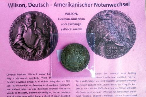 Medaille 1916 Amerikanischer Notenwechsel - Duits antwoord a, Verzamelen, Militaria | Algemeen, Overige soorten, Verzenden