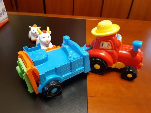 Speelgoedtrekker met Vtech aanhanger en 2 geiten, Kinderen en Baby's, Speelgoed |Speelgoedvoertuigen, Zo goed als nieuw, Ophalen of Verzenden