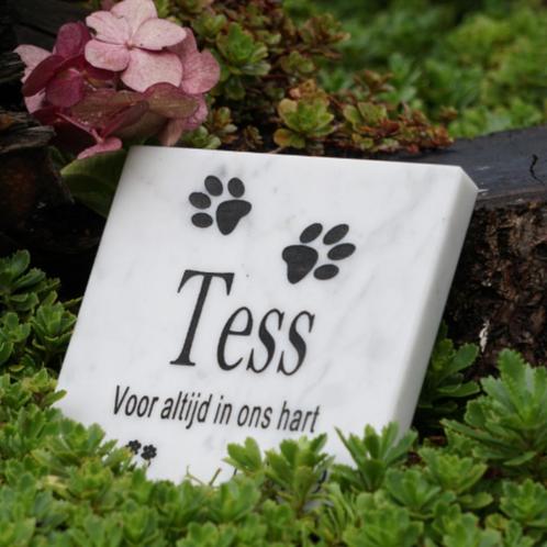 Gedenksteen van marmer voor hond of kat, Animaux & Accessoires, Accessoires pour chiens, Neuf, Envoi