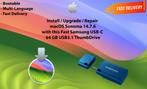 Installeer macOS Sonoma 14.7.6 Samsung USB-C Stick 64GB OSX, Computers en Software, Besturingssoftware, Verzenden, MacOS