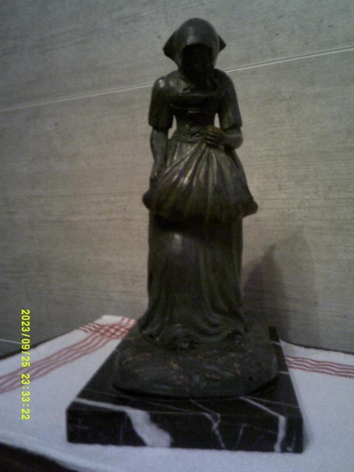 Zaaier van kunstvoorwerpen in Bronze met groene patine VF, Antiek en Kunst, Kunst | Designobjecten, Ophalen