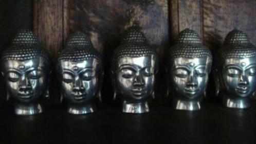 Boeddha hoofdje van silverplated brons, Collections, Religion, Neuf, Hindouisme, Enlèvement ou Envoi