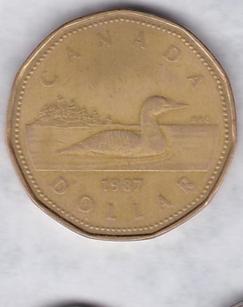 Canada: 1 dollar 1987, Postzegels en Munten, Munten | Amerika, Losse munt, Noord-Amerika, Ophalen of Verzenden