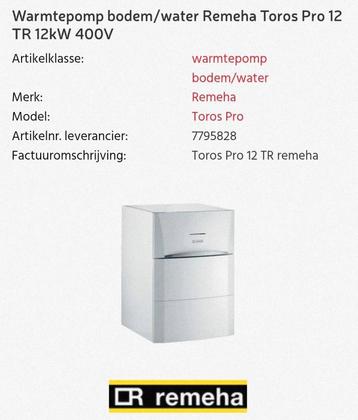 Remeha Toros Pro 12 TR bodem/water beschikbaar voor biedingen