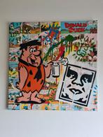 Popart, kunst, wanddecoratie, Koen Betjes, flinstone/obey, Ophalen of Verzenden