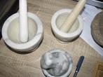 Prachtige Collectie van 3 topvijzels in marmor, Antiek en Kunst, Ophalen of Verzenden