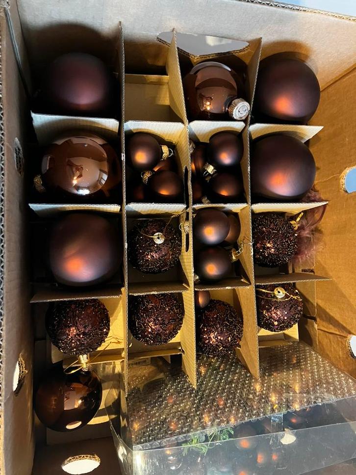 Pakket Kerstversiering, kerstballen van glas, Diversen, Kerst, Zo goed als nieuw, Ophalen