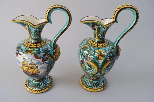 Paire de vases vintage Gabriel Fourmaintraux Desvres, Antiek en Kunst, Antiek | Vazen, Ophalen of Verzenden