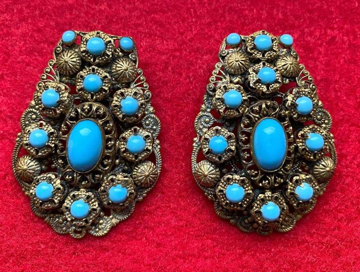 Paar vintage clipoorbellen, Handtassen en Accessoires, Antieke sieraden, Oorbellen, Overige materialen, Ophalen of Verzenden