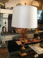 2 design palmboom messing lampen jaren 70, Huis en Inrichting, Lampen | Tafellampen, Ophalen, Design, 75 cm of meer