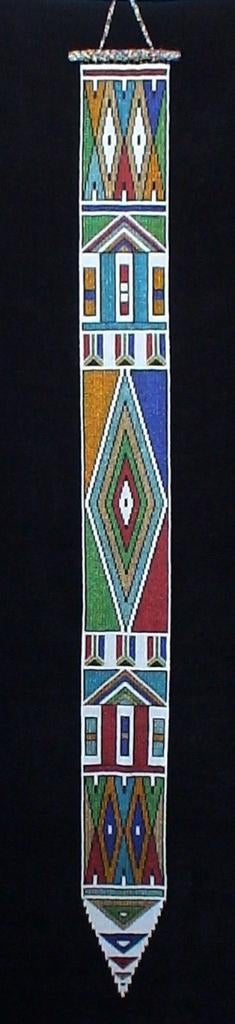 Muurornament met Zuid-Afrikaanse kralen, Antiek en Kunst, Curiosa en Brocante, Ophalen of Verzenden