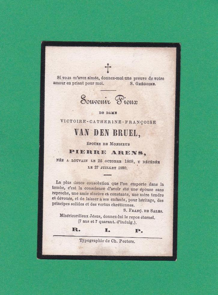 DP Victoire Cathérine Van den Bruel, Verzamelen, Bidprentjes en Rouwkaarten, Bidprentje, Verzenden