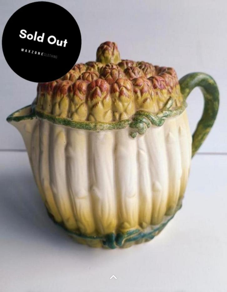 Slime theepot — aspergedecor, Antiek en Kunst, Antiek | Keramiek en Aardewerk, Ophalen of Verzenden