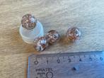 Parels transparant gemarmerd goud - 13 mm - 4 stuks, Ophalen of Verzenden, Nieuw, Kraal