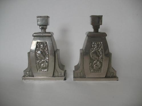 2 Art Deco kandelaars, made in Belgium J.M.P.C, Antiek en Kunst, Curiosa en Brocante, Ophalen of Verzenden