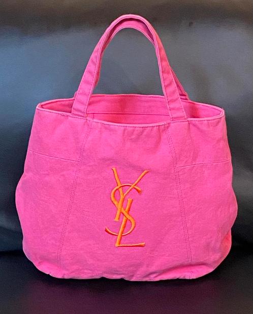 Yves Saint Laurent canvas tas, prijs: 25€, Handtassen en Accessoires, Tassen | Damestassen, Zo goed als nieuw, Oranje, Ophalen of Verzenden