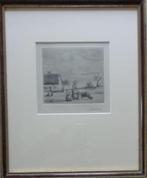 JAKOB SMITS / VROUW KRUIWAGEN / ZW-W ETS / 34x28cm / KADER, Antiek en Kunst, Ophalen of Verzenden