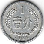 Chine : 1 Fen 1982 Monnaie : Shanghai KM #1 Ref 14402, Timbres & Monnaies, Monnaies | Asie, Asie orientale, Enlèvement ou Envoi